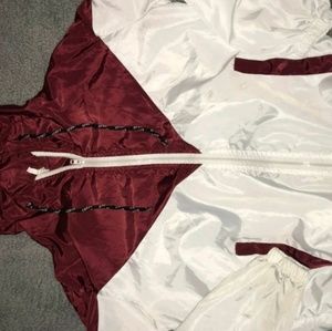 Maroon wind breaker